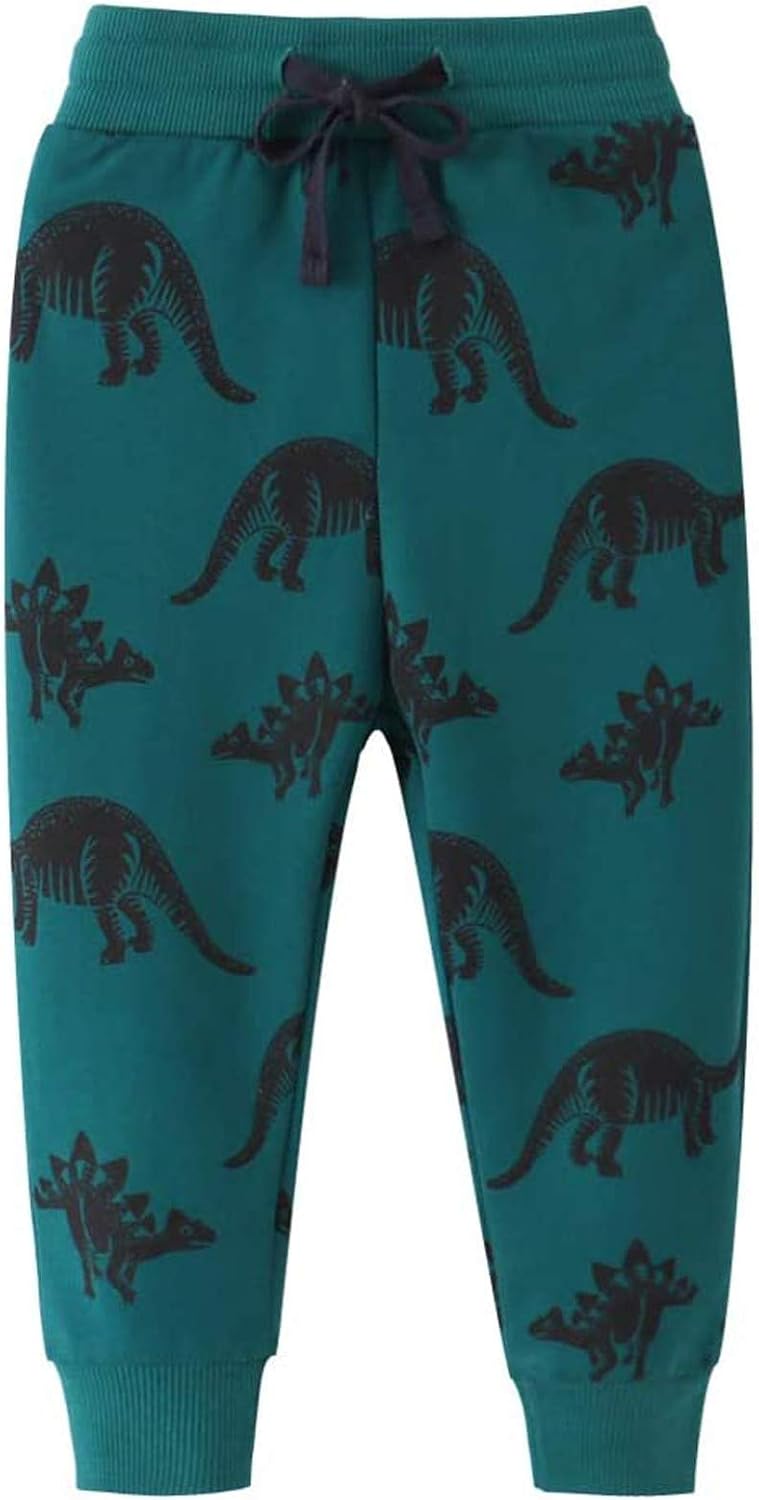 Dinosaur Car Animal Print Drawstring Jogger Pants