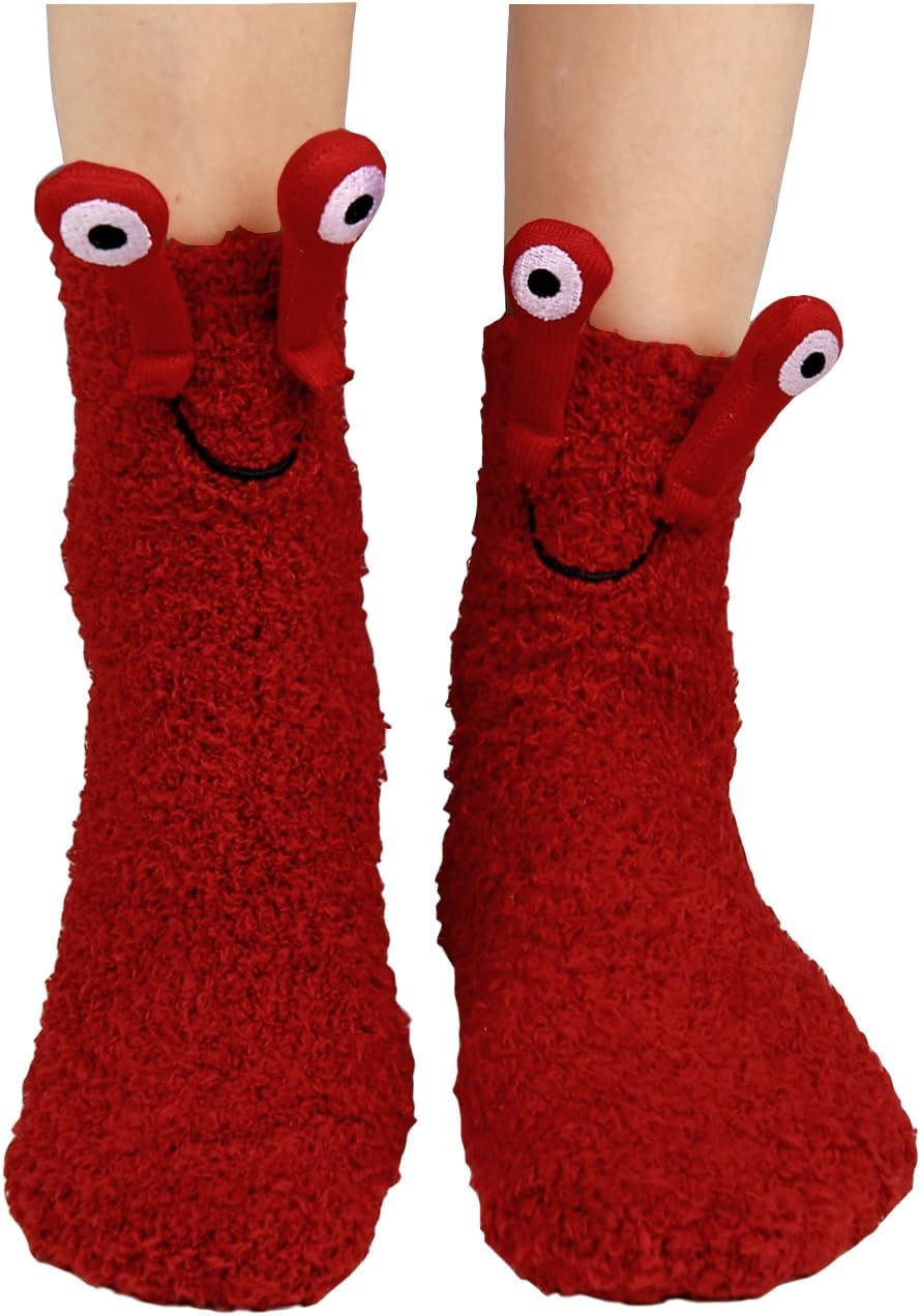 Cute Warm Fuzzy Socks with Grips for Girls