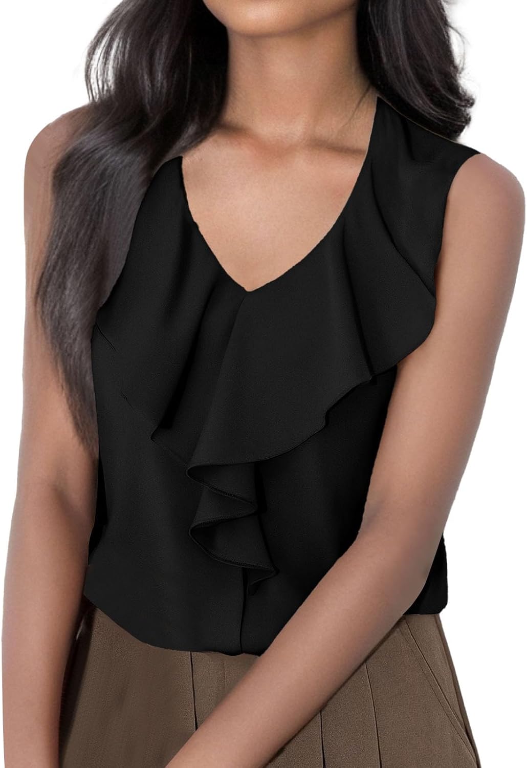 Elegant Ruffled Tank for Women Summer