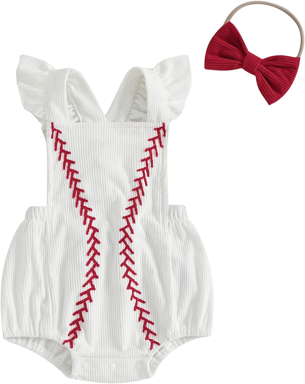 Dewadbow Corduroy BaseballRomperInfant