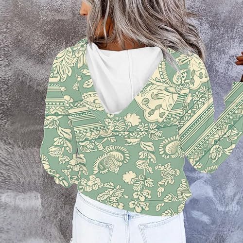 Stylish 2024 Boho V-Neck Hoodie for Women Casual Versatile