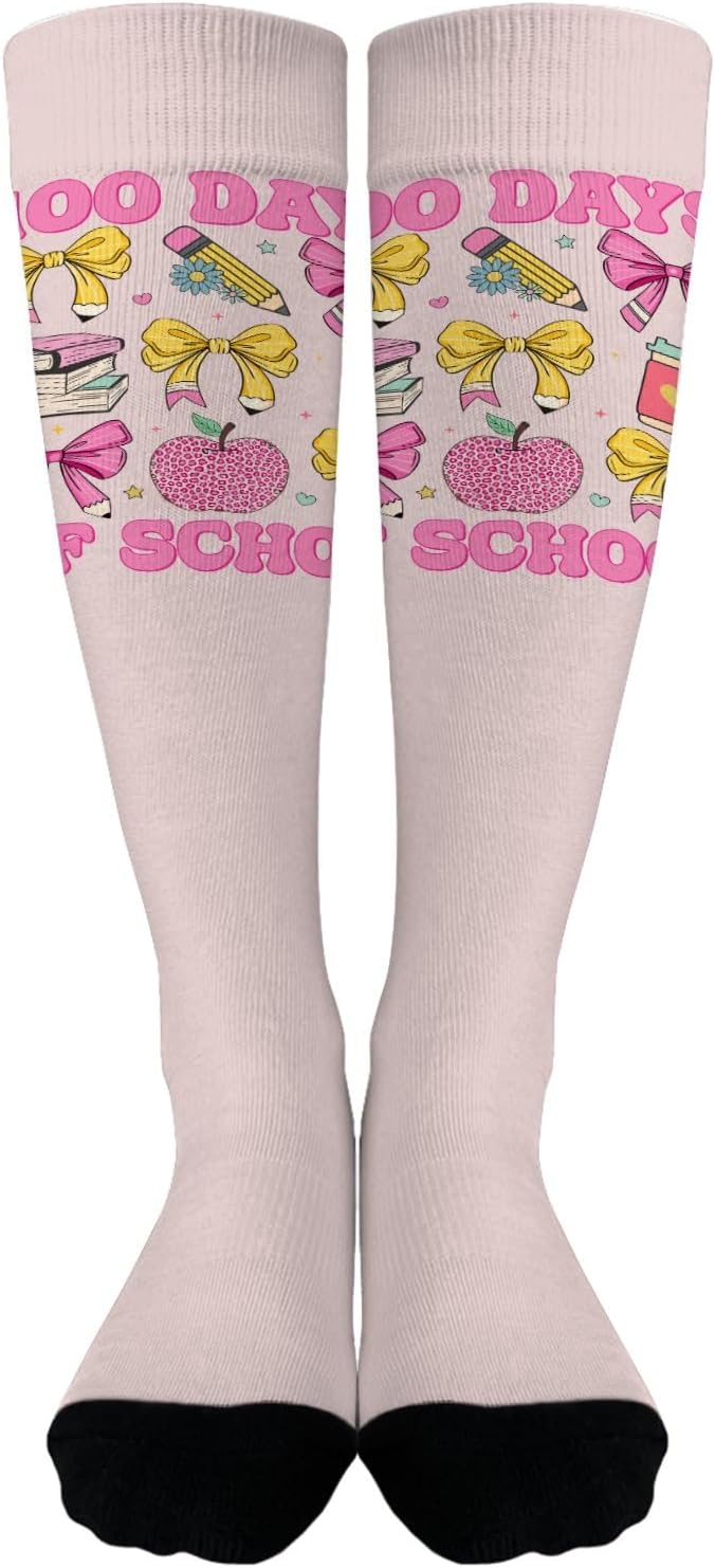 100 Days Of School Coquettes Bow Socks