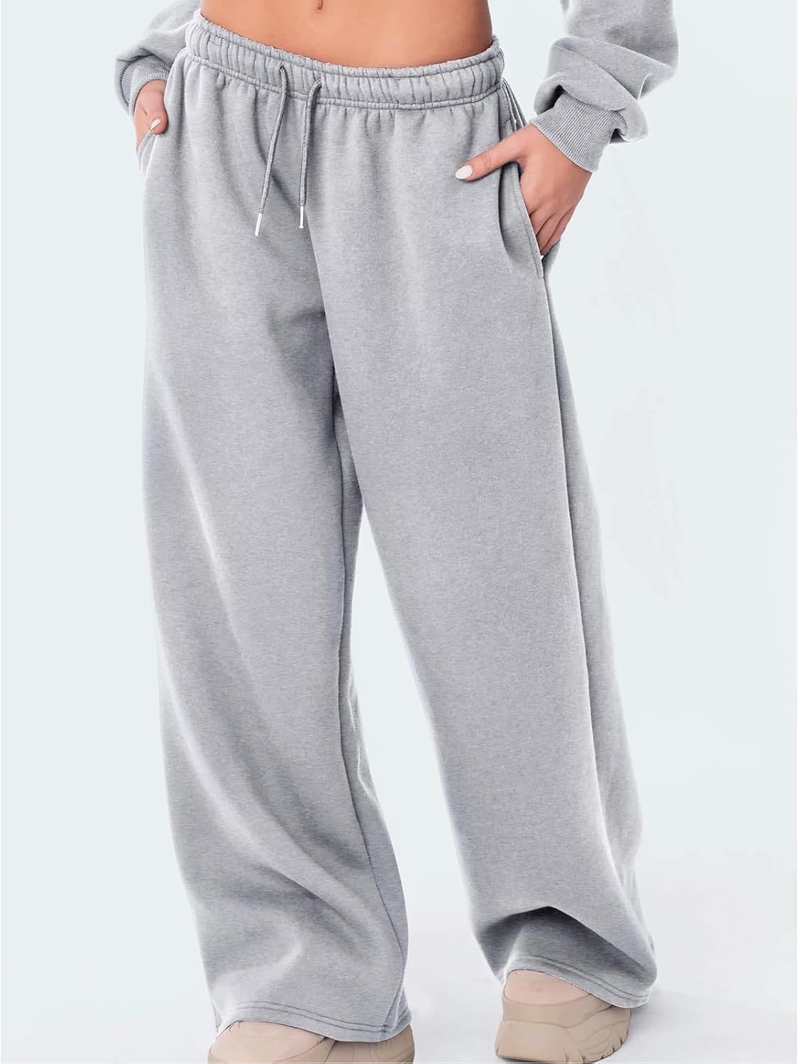 AIWPSTOIN Womens Wide Leg Elastic High Waist Sweatpants