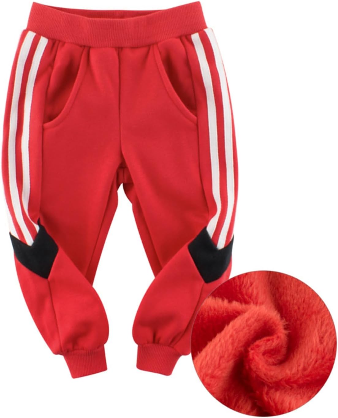 TinyGlam Toddler Baby Boys Fleece-Lined Jogger Pants Elastic Waistband