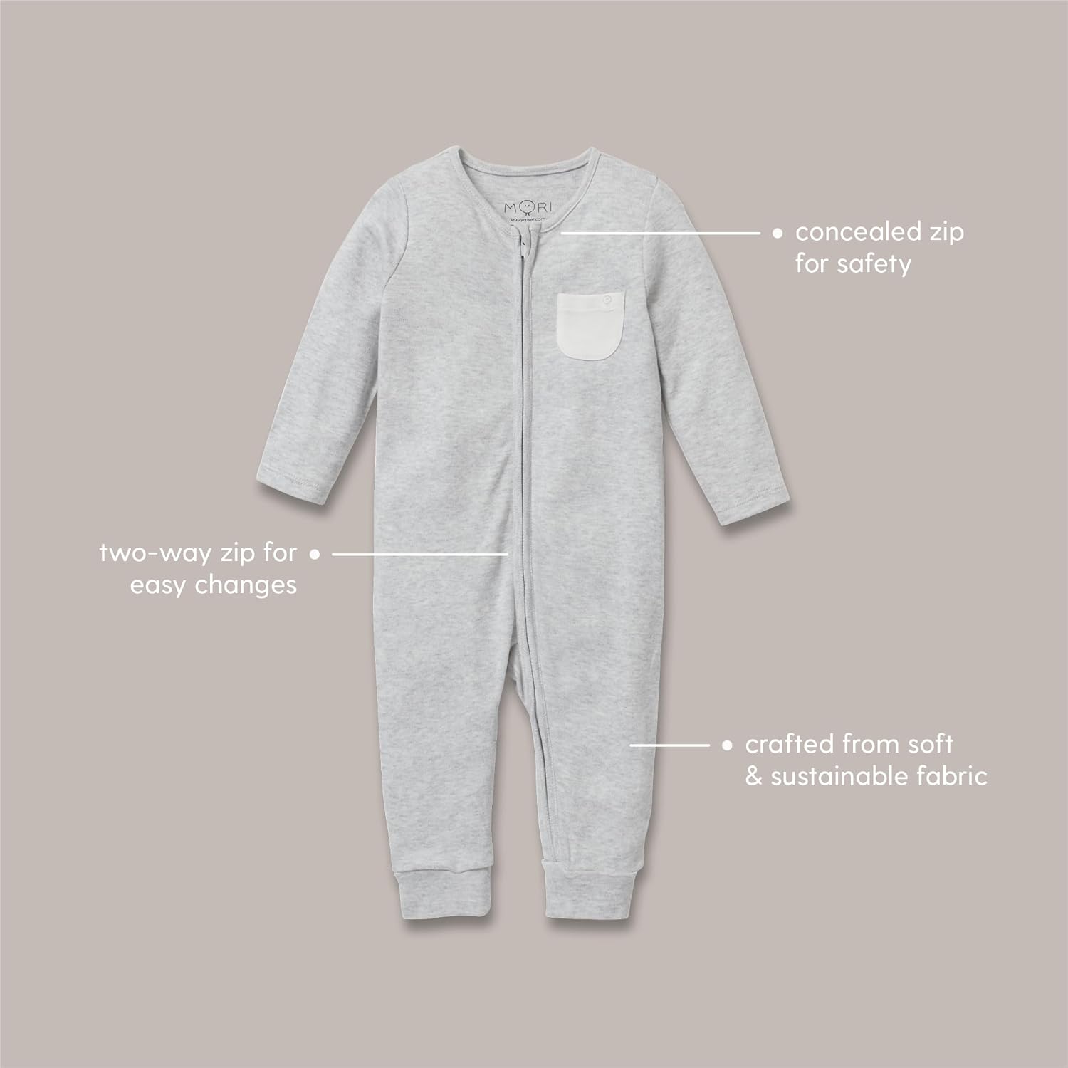MORI Unisex Romper for Babies Easy Dressing Stylish