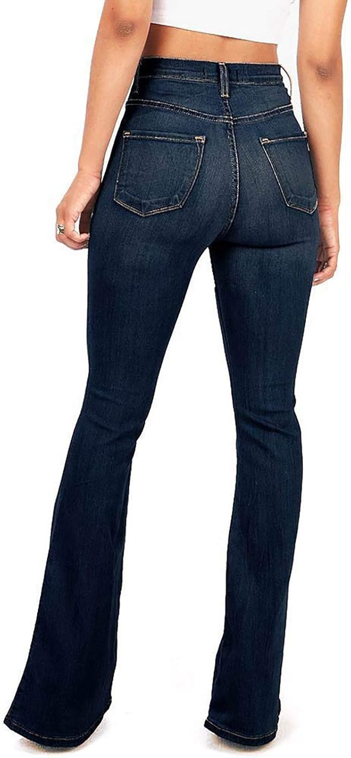 FZVYD Womens Retro High-Waisted Flared Boyfriend Jeans