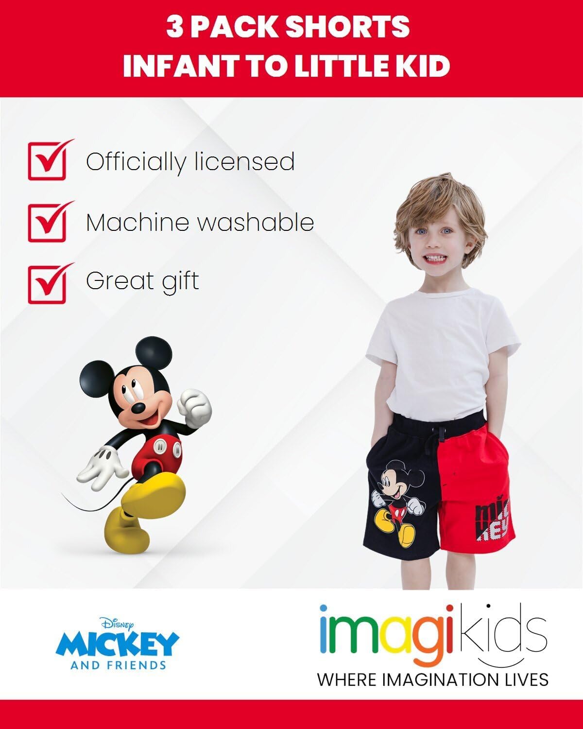 Disney Mickey Mouse French Terry 3-Pack Shorts