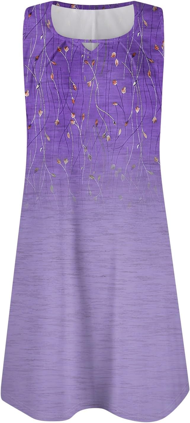 Stylish Plus-Size U-Neck Casual Summer Dress for Women
