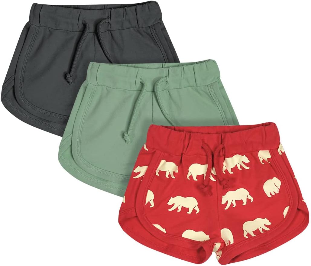 Teach Leanbh 3 Pack Athletic Shorts for Toddler Boys Girls