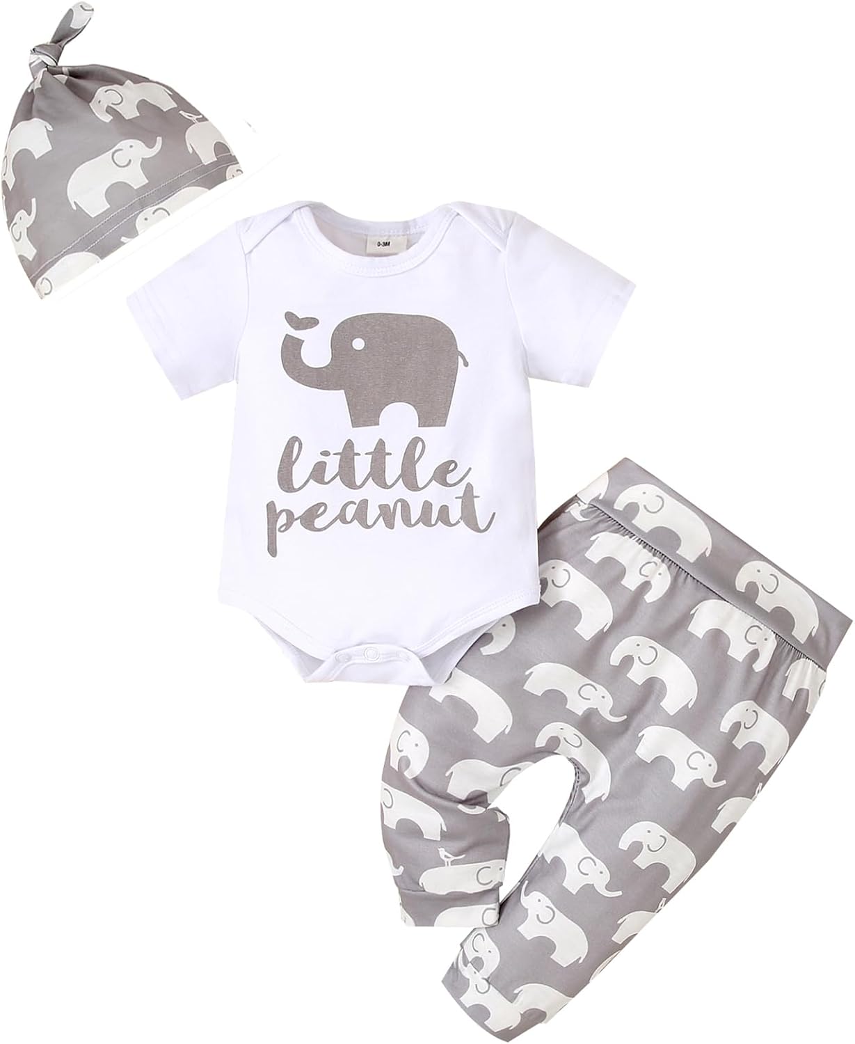 Cute Newborn Baby Boys Romper Set with Hat