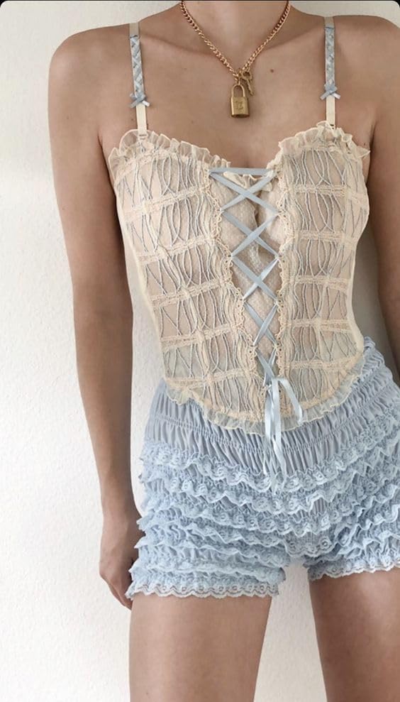 Juakoso Ruffled Messages Short Ruffle Womens High-End Underwear