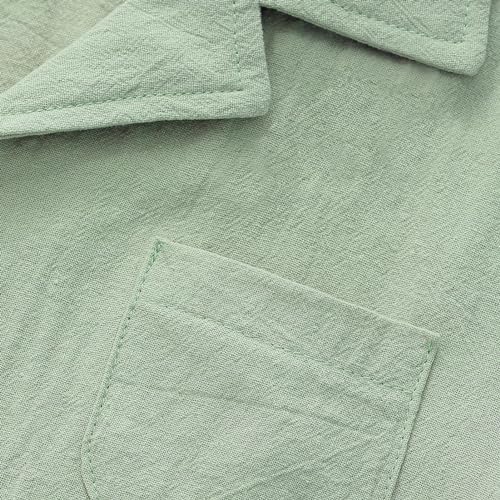 XMWealthy Toddler Boys Summer Outfit Set - Button-Down Shirts Cotton Pants