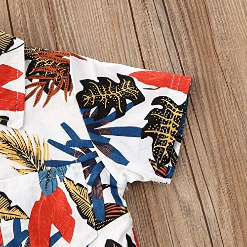 Qiylii Toddler Boys Floral Hawaiian Outfit Set