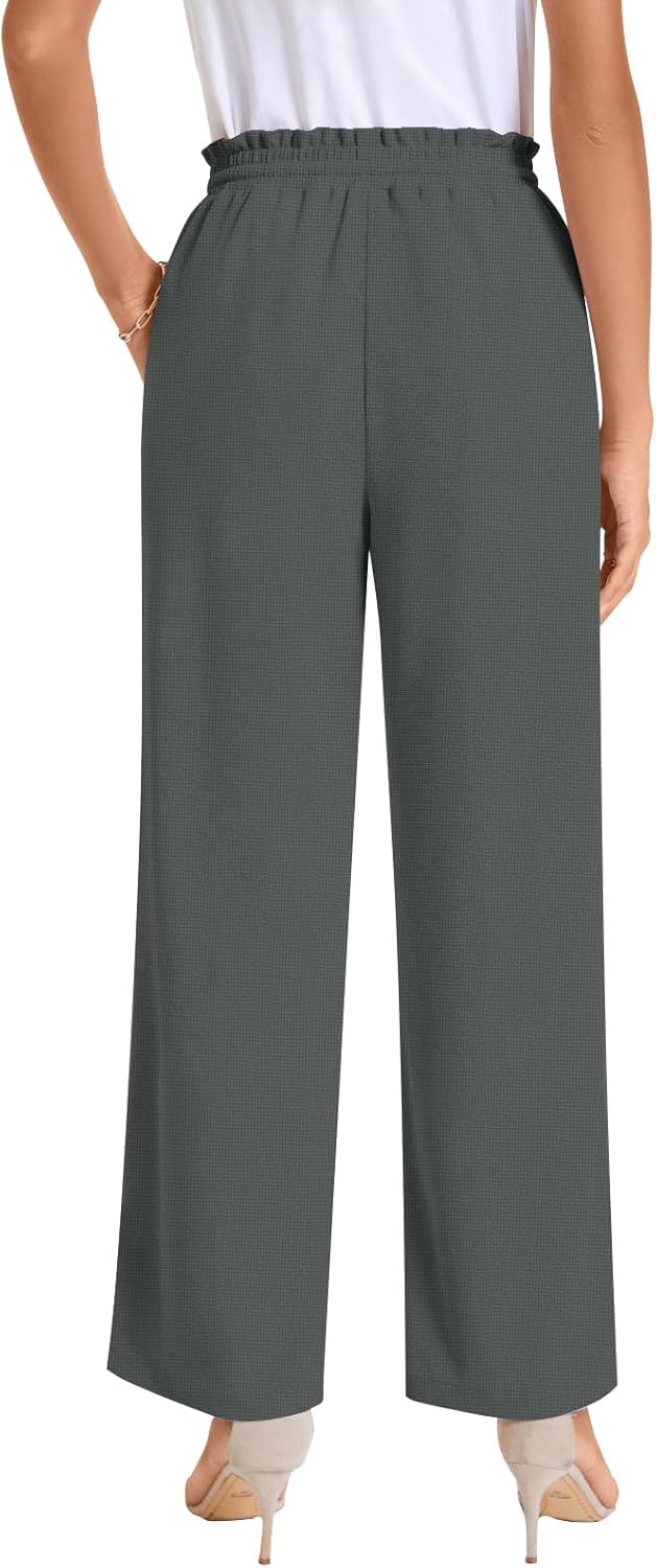 High Waist Waffle Knit Pants for Women