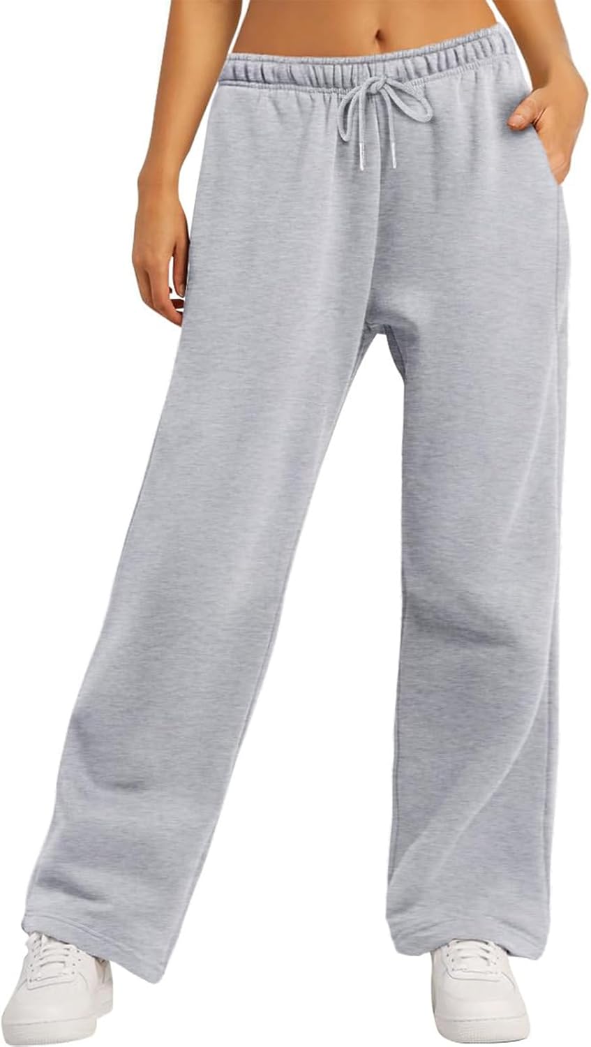 AIWPSTOIN Womens Wide Leg Elastic High Waist Sweatpants