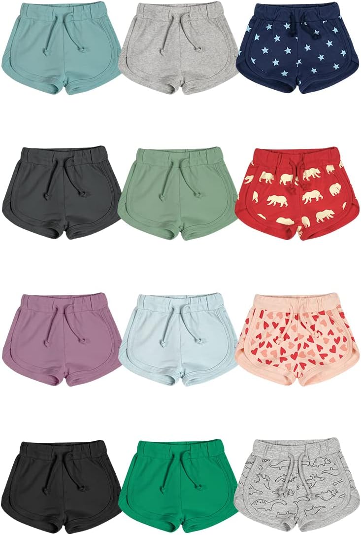 Teach Leanbh 3 Pack Athletic Shorts for Toddler Boys Girls