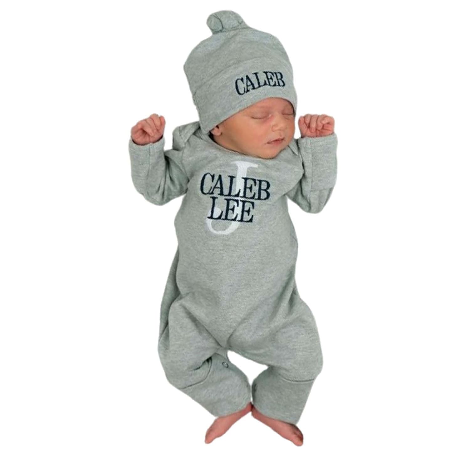 Personalized Newborn Baby Coming Home Outfit Custom Embroidered