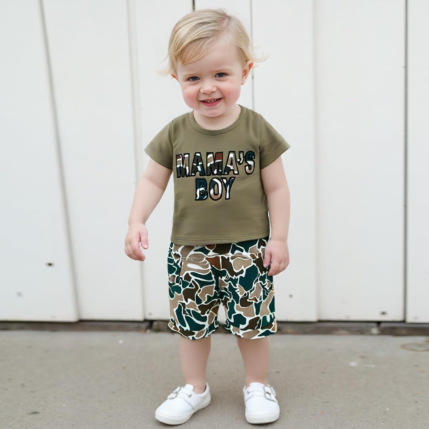 Toddler Camouflage T-Shirt Shorts Set for Boys