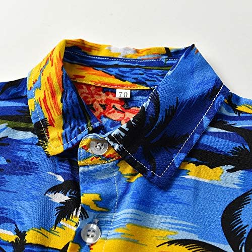 Bright comfy toddler boys short set blue Hawaiian shorts