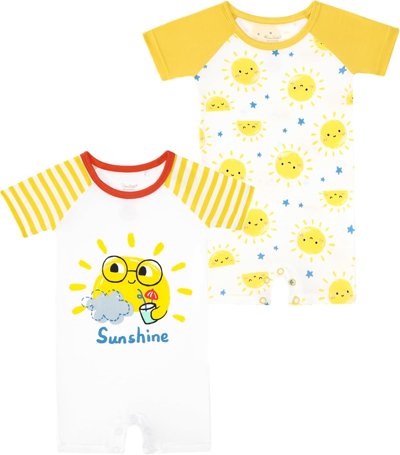 DREAMHALO Baby Boy Romper 2-Pack