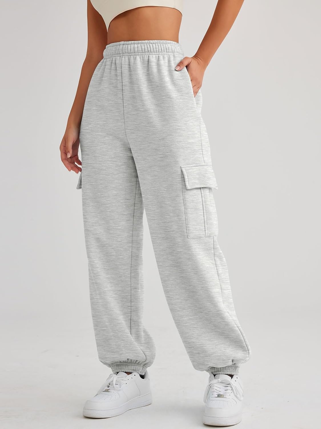 AUTOMET Womens oversized padded cargo sweatpants