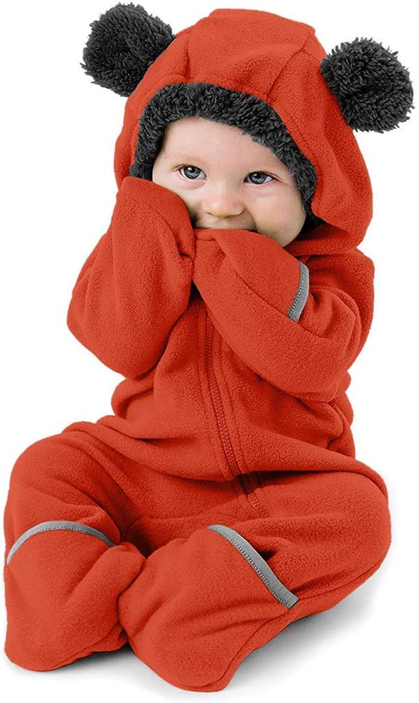 Adorable Cartoon Baby Boys Hoodie Romper