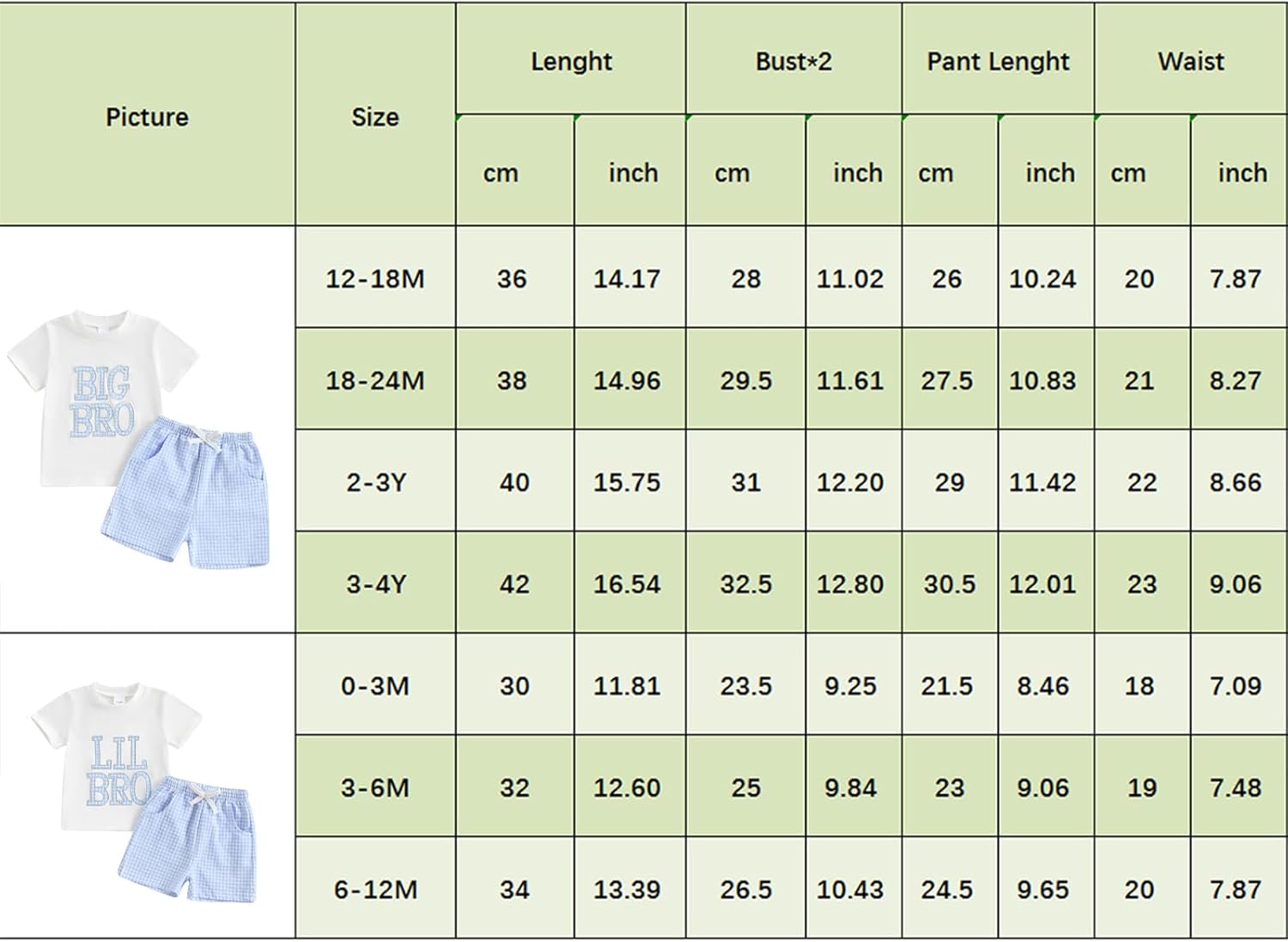 Big Little Brother Matching Outfit for 12-18 Months 2T-4T Kids