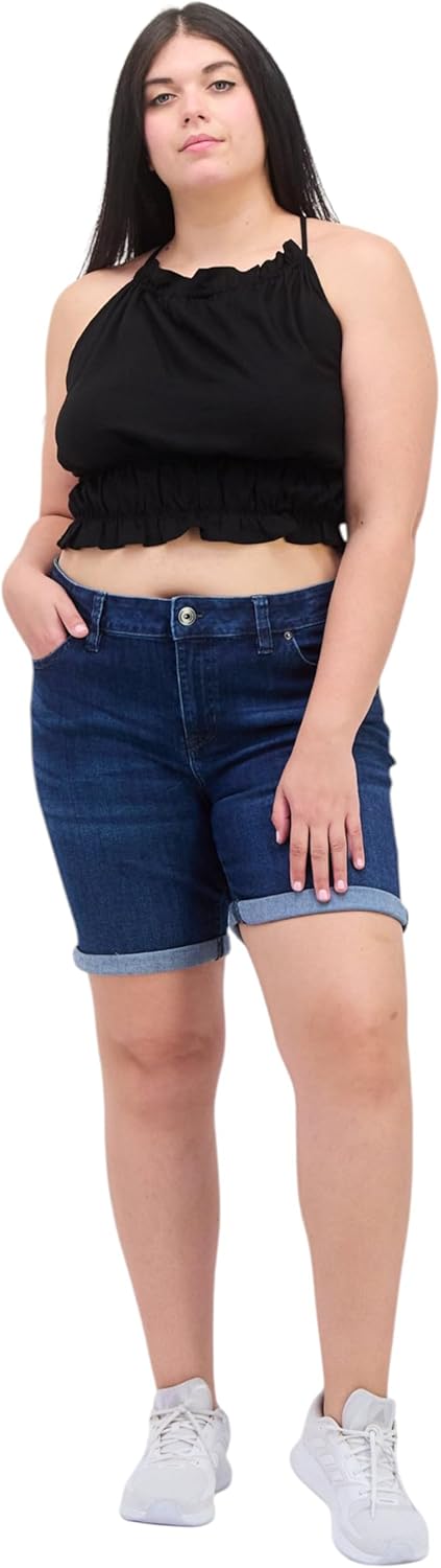 Celebrity Pink Womens Plus Size Bermuda Shorts Darkest Night 16W
