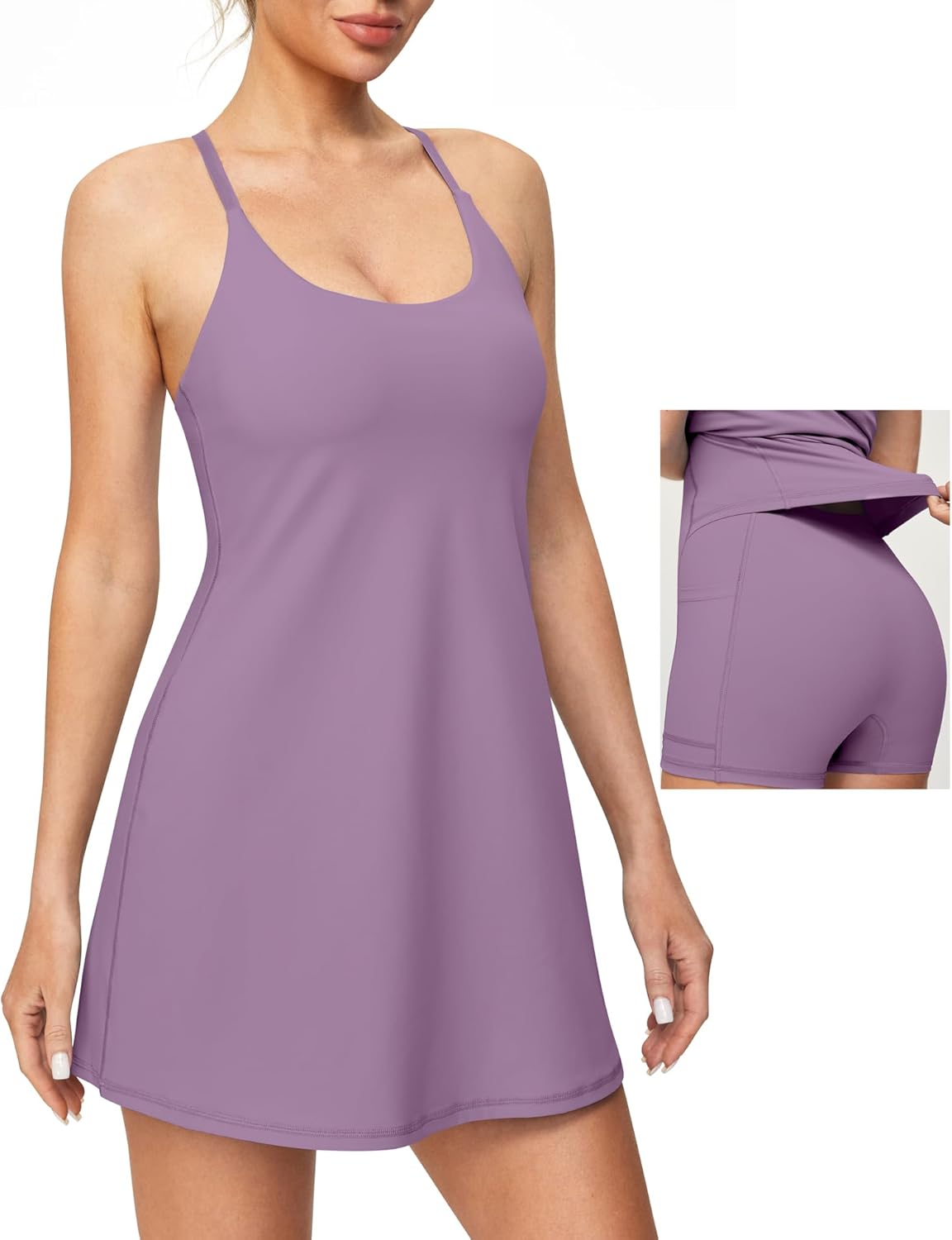 Heathyoga Womens Tennis Dress with Shorts Bra