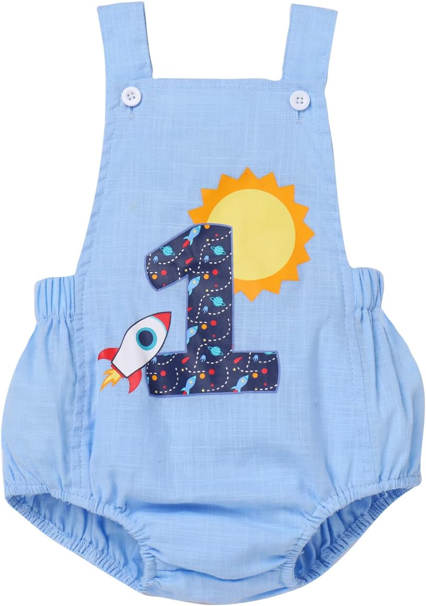 HelloUniromper 1st Birthday Outfit for Boys Summer Cake Smash Photoshoot