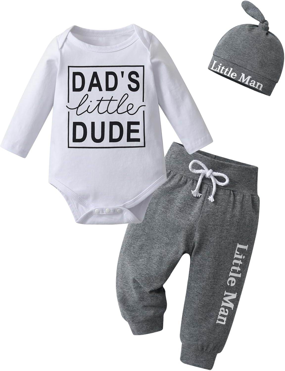 KuKitty Newborn Essentials Set for Baby Boy Romper Pants and Hat