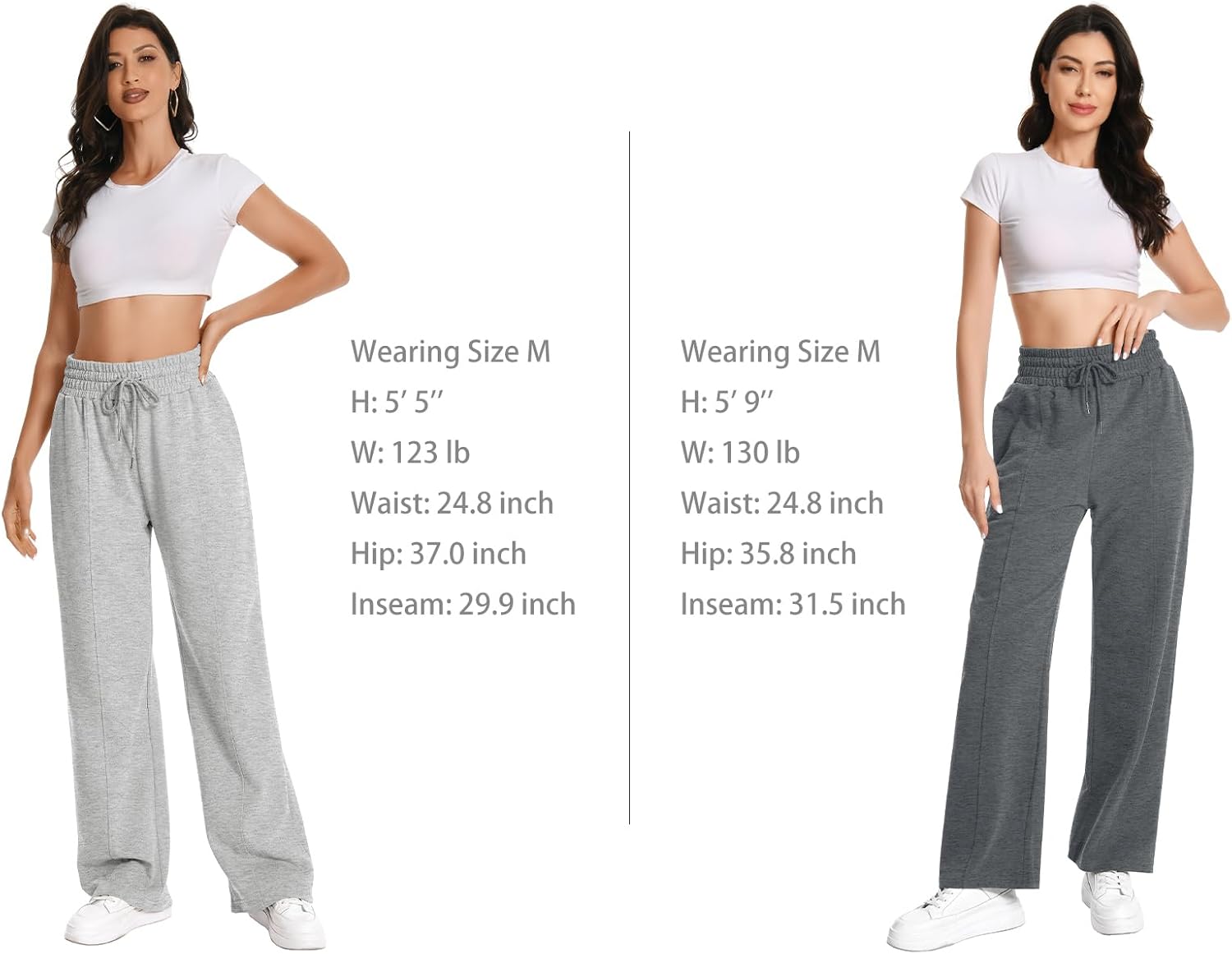 Auriviz Womens Comfortable High-Waisted Sweatpants Black White