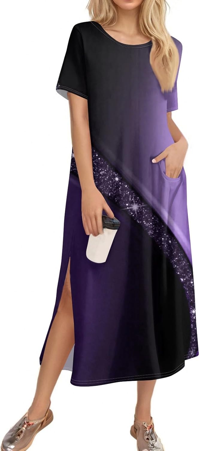 ZCJBWWHF Summer Maxi Dress - Floral Print