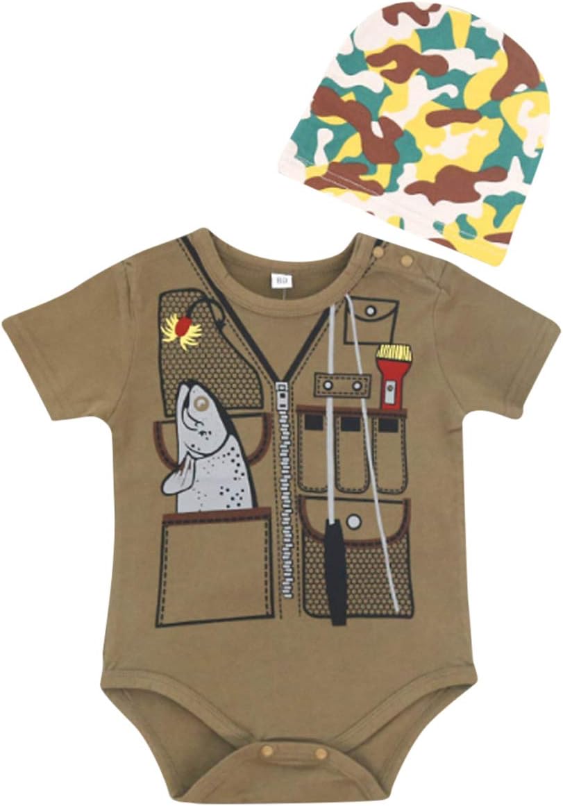 Fishing Camouflage Romper Set for Babies