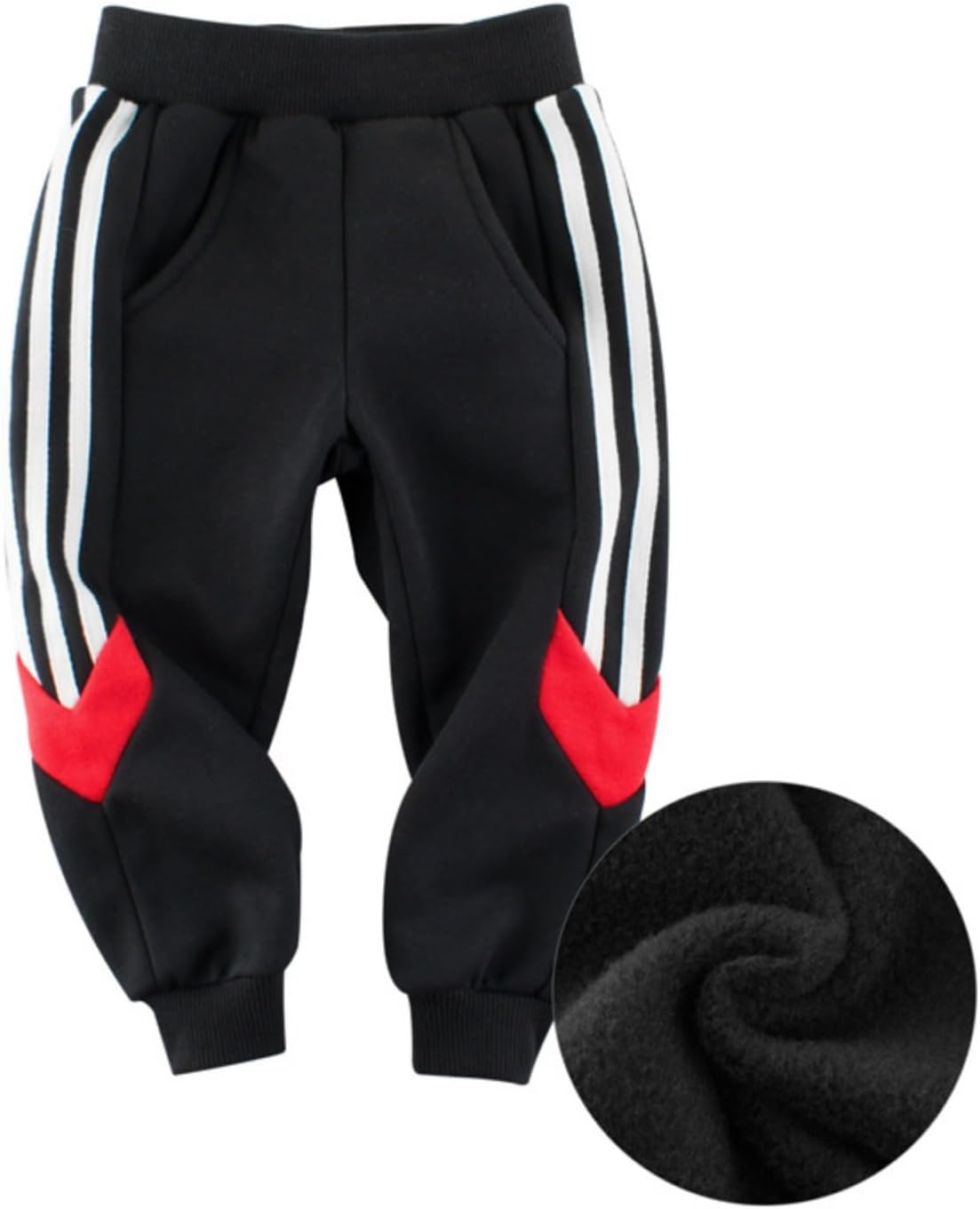 TinyGlam Toddler Baby Boys Fleece-Lined Jogger Pants Elastic Waistband
