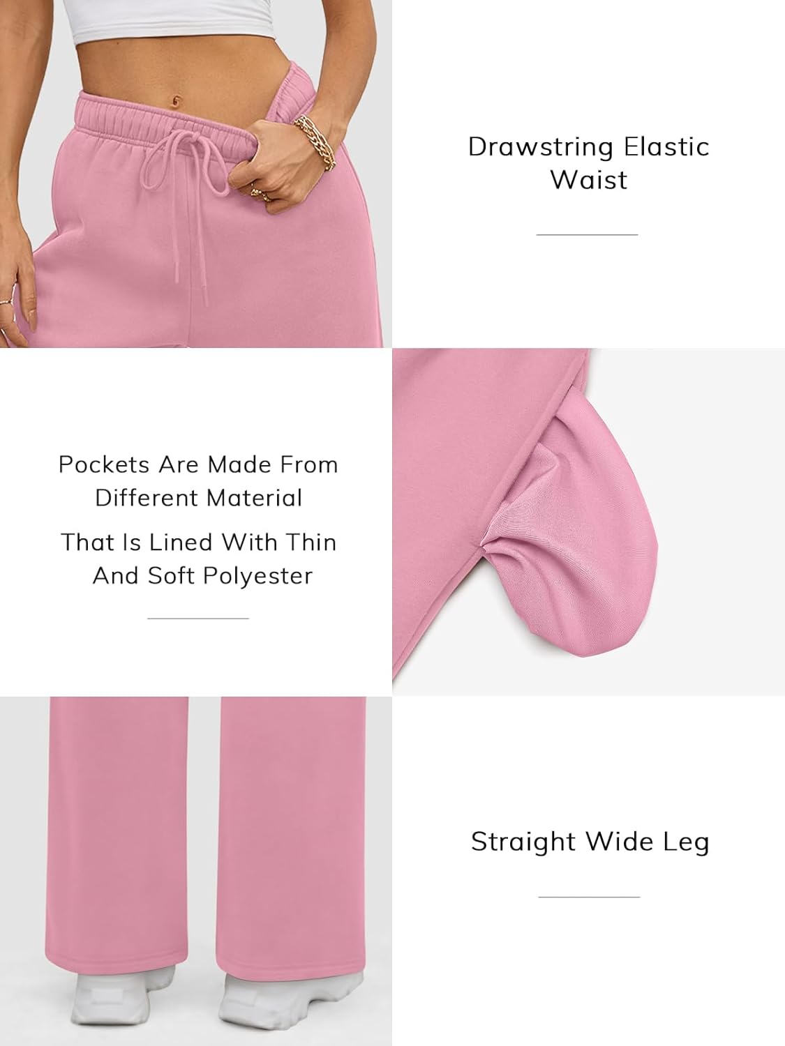 ATHMILE Women Sweatpants 2025 Fleece Lined Wide Leg Joggers