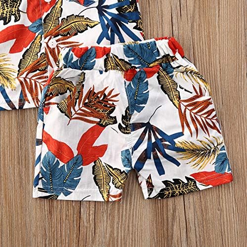 Qiylii Toddler Boys Floral Hawaiian Outfit Set