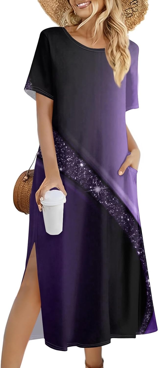ZCJBWWHF Summer Maxi Dress - Floral Print
