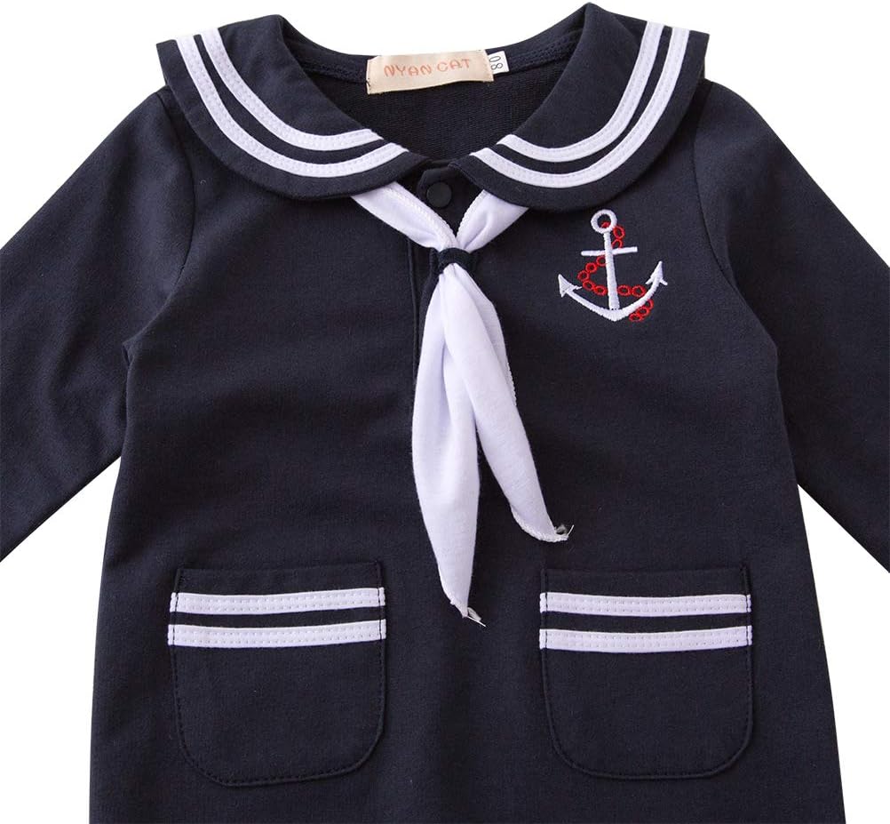 Navy Kids Sailor Stripe Romper for Boys