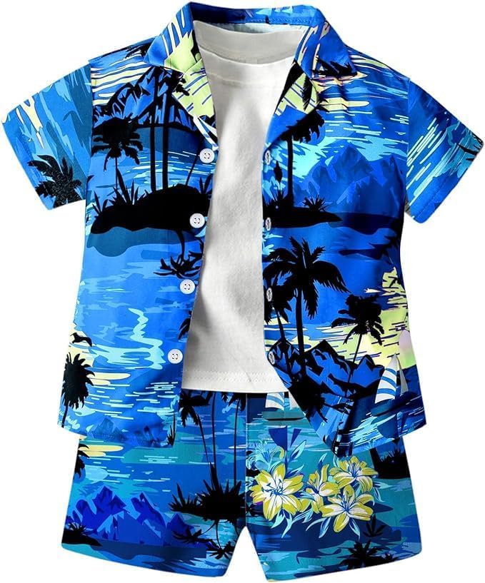 SANGTREE Boys Summer Short Hawaiian Outfit