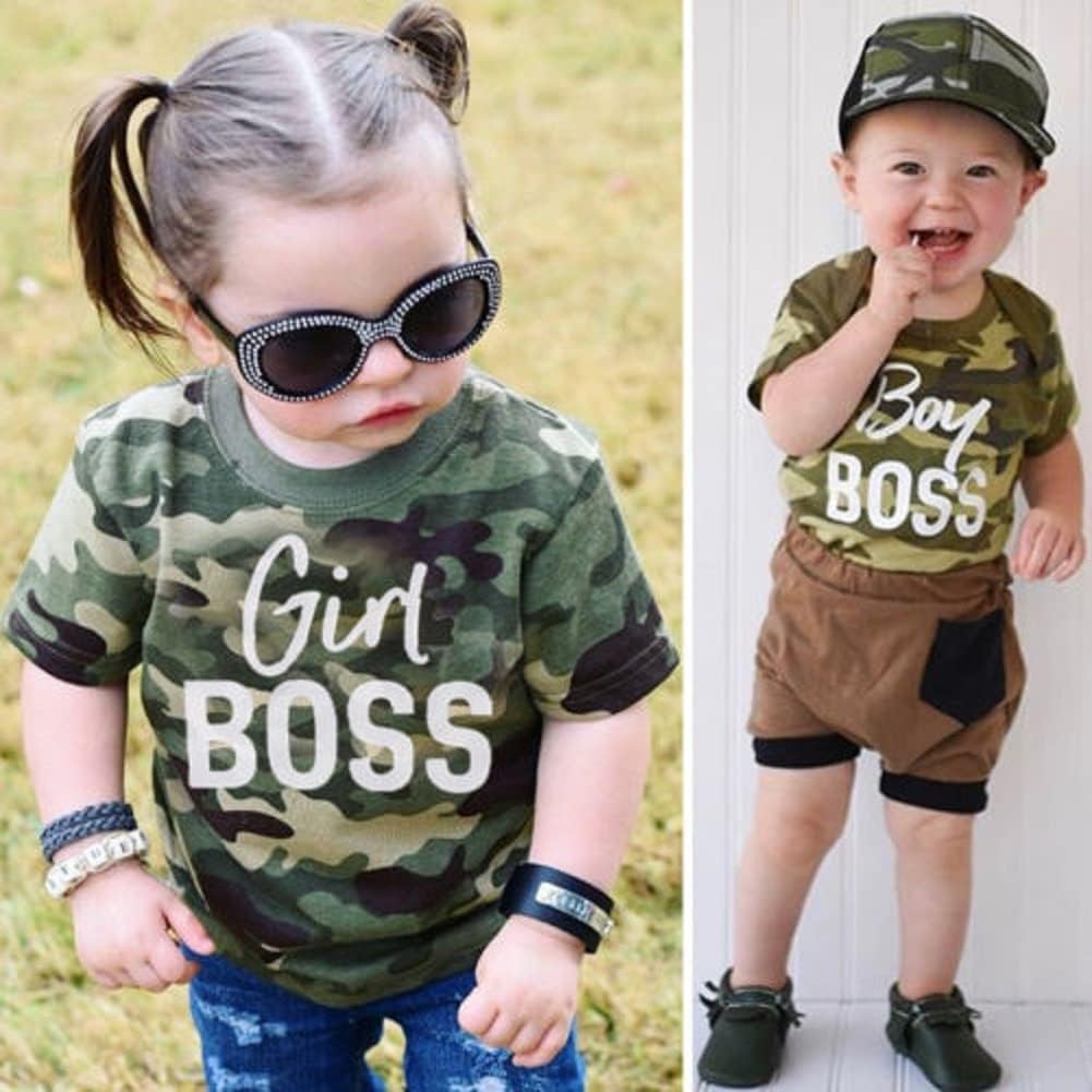 Adorable Toddler Letter Print Romper Set Boys Girls