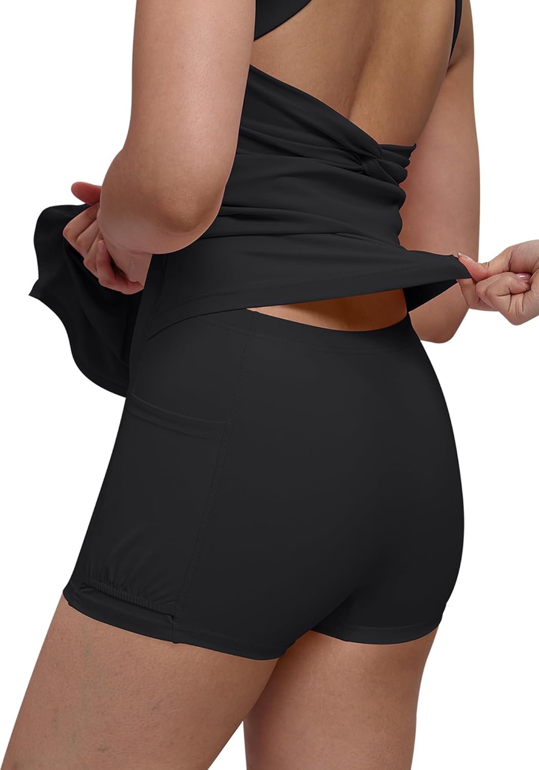 Womens Tennis Workout Dress with Easy Bathroom Shorts Romper