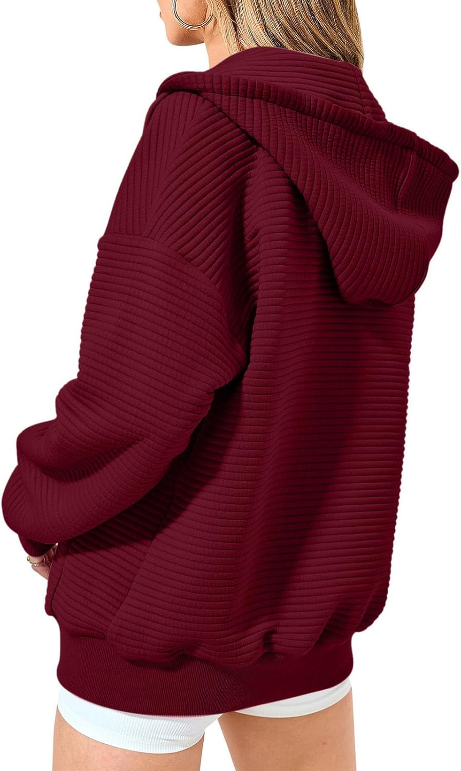 Trendy Zip-Up Womens Fashion Hoodie