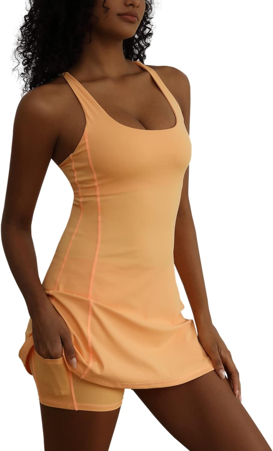 Topcloset Womens Tennis Dress with Built-in Bra Shorts Pockets