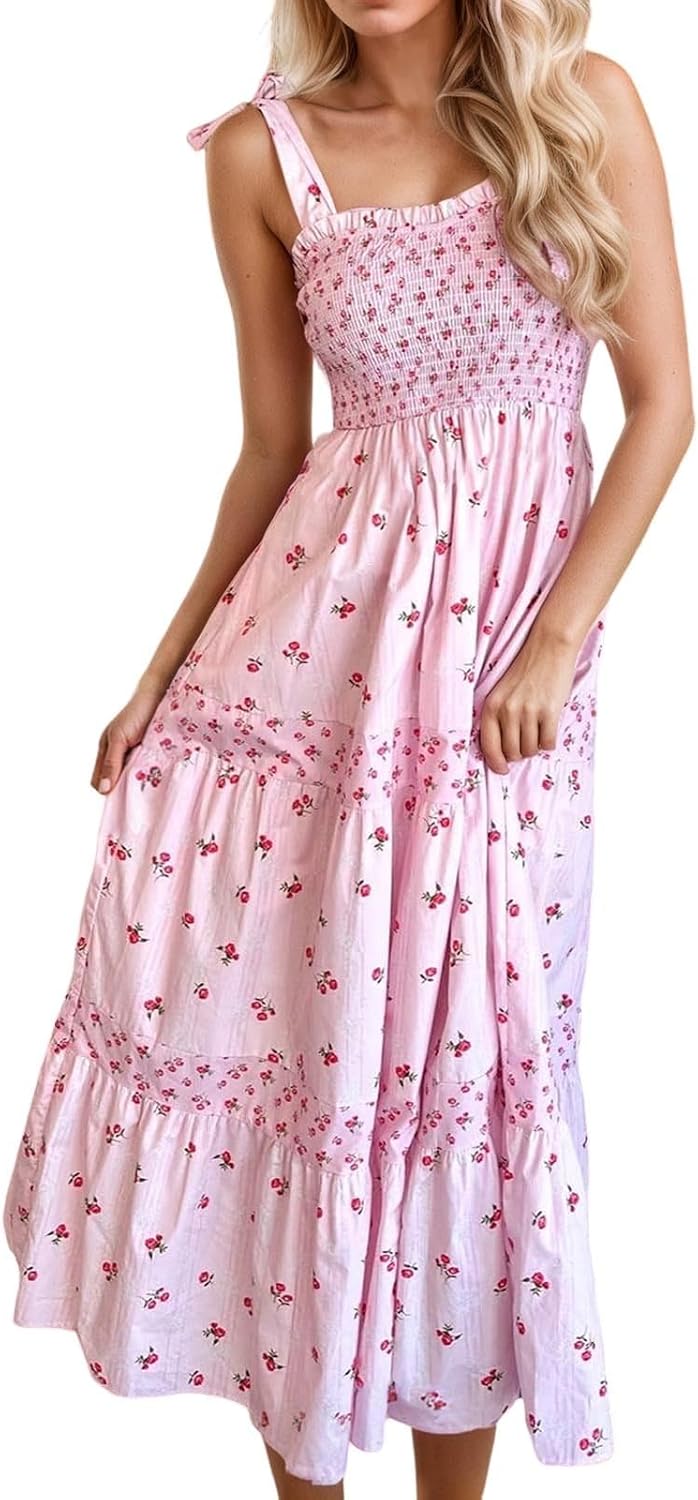 Sfascumop Boho Beach Dress 2025 Casual Maxi Dress for Women
