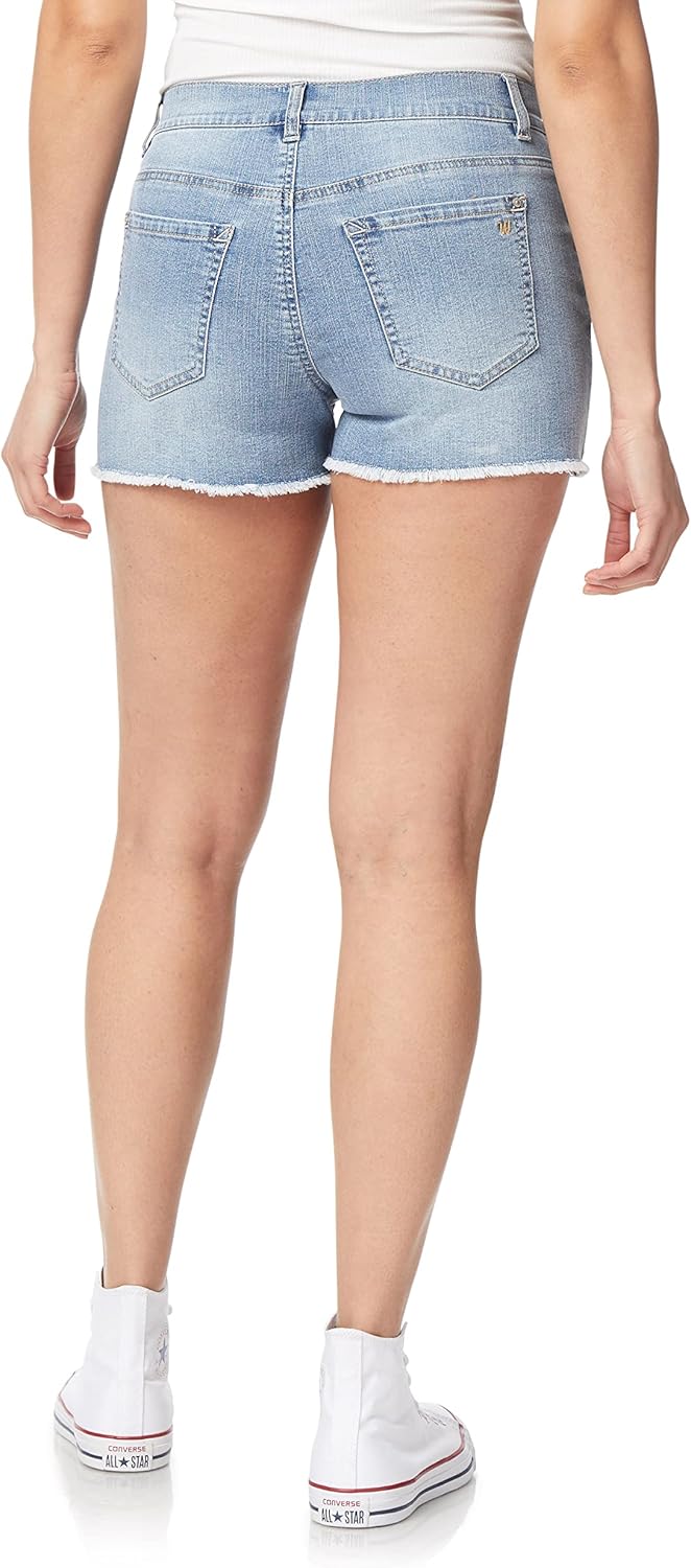 WallFlower Womens Trendy Mid-Rise Stretch Shorts