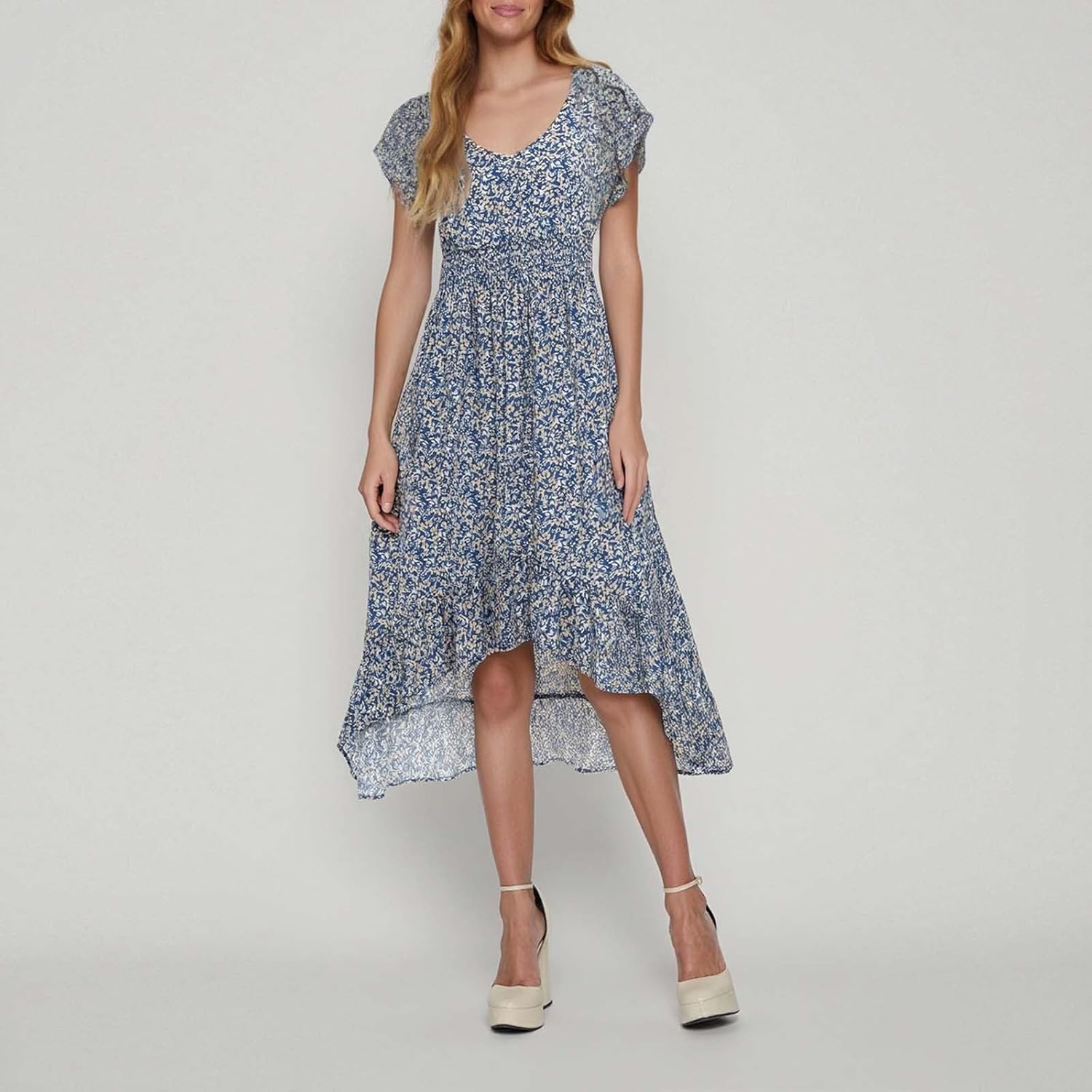 Floral Ruffle Sleeve Dress