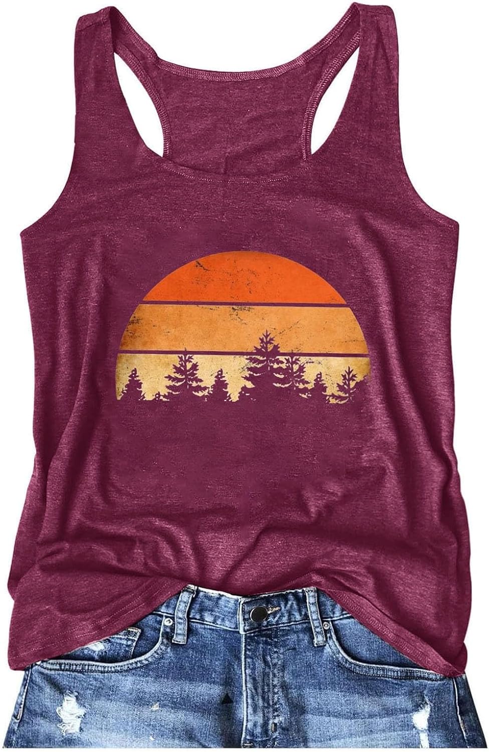 Vibrant Graphic Tank Top for Women Beach Summer Shape