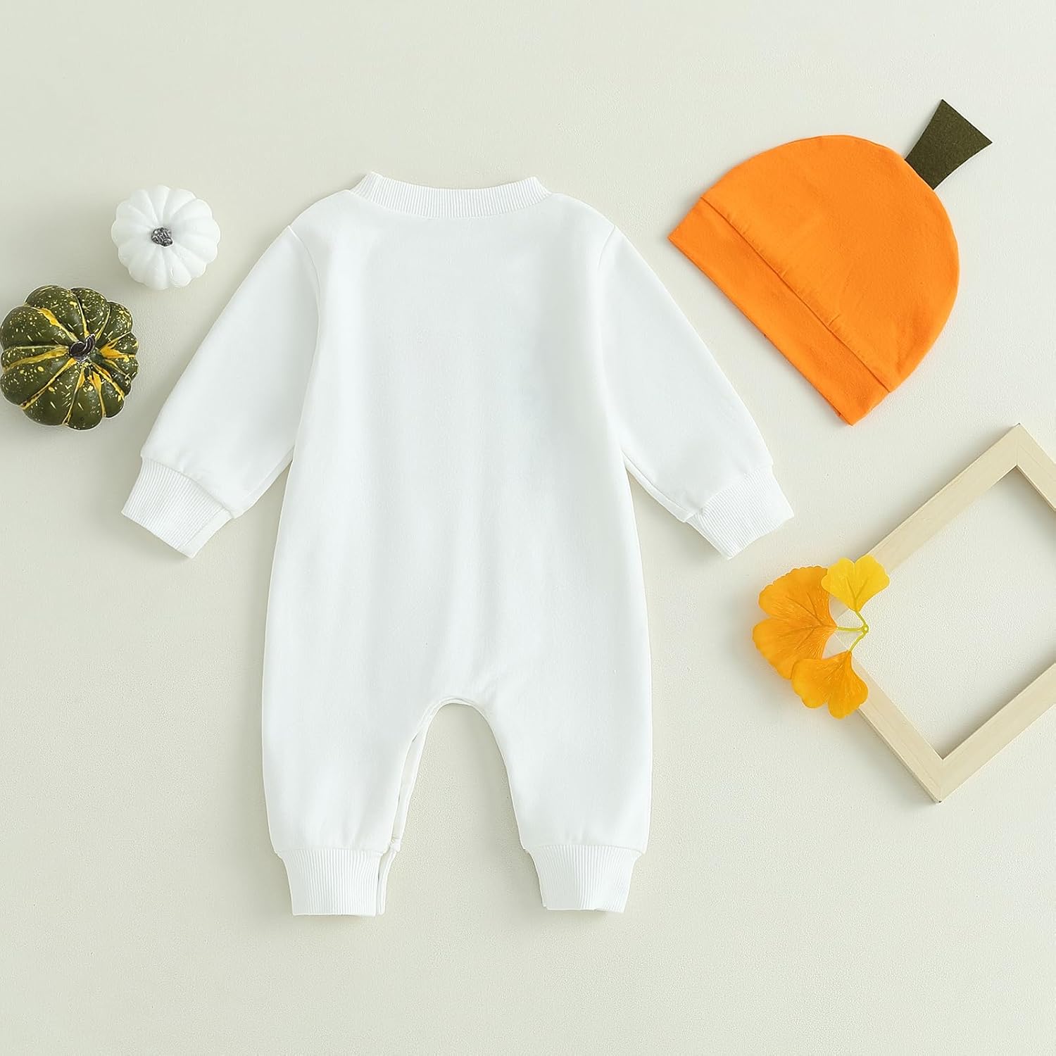 Happy Halloween romper hat set for newborns