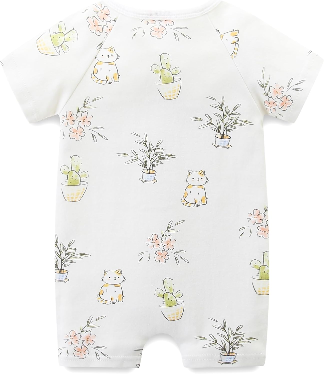 Double Zipper Cotton Romper for Baby Boys Girls Summer Outfit